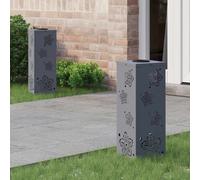 vidaXL Solar LED Pathway Light 2 pcs Anthracite Cold Rolled Steel