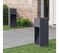 vidaXL Solar Led Pathway Light 2 pcs Anthracite Cold Rolled Steel