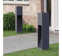 vidaXL Solar Led Pathway Light 2 pcs Anthracite Cold Rolled Steel