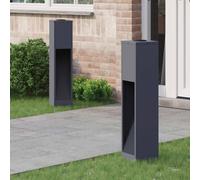 vidaXL Solar Led Pathway Light 2 pcs Anthracite Cold Rolled Steel