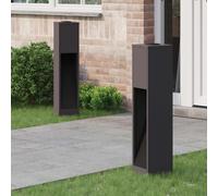 vidaXL Solar Led Pathway Light 2 pcs Black Cold Rolled Steel