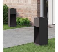 vidaXL Solar Led Pathway Light 2 pcs Black Cold Rolled Steel