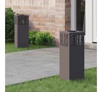 vidaXL Solar LED Pathway Light 2 pcs Black Cold Rolled Steel