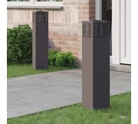 vidaXL Solar LED Pathway Light 2 pcs Black Cold Rolled Steel