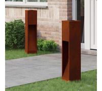 vidaXL Solar Led Pathway Light 2 pcs Bronze Weathering Steel