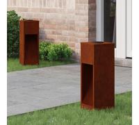 vidaXL Solar Led Pathway Light 2 pcs Bronze Weathering Steel