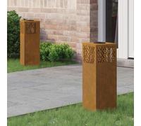 vidaXL Solar LED Pathway Light 2 pcs Bronze Weathering Steel