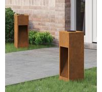 vidaXL Solar Led Pathway Light 2 pcs Bronze Weathering Steel