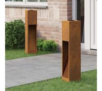 vidaXL Solar Led Pathway Light 2 pcs Bronze Weathering Steel