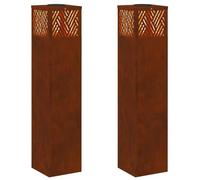 vidaXL Solar LED Path Light, 2 Pieces, Corten Steel, Corten Steel, Garden and Patio, Rectangular, Modern, Durable Design, Functional Spaces for Relaxation and Outdoor Enjoyment, Versatile Use