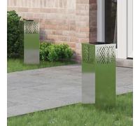 vidaXL Solar LED Pathway Light 2 pcs Silver Galvanized