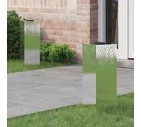 vidaXL Solar LED Pathway Light 2 pcs Silver Stainless Steel