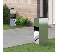 vidaXL Solar Led Pathway Light 2 pcs Silver Stainless Steel