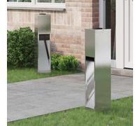 vidaXL Solar Led Pathway Light 2 pcs Silver Stainless Steel