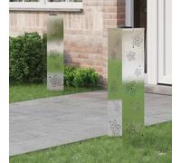 vidaXL Solar LED Pathway Light 2 pcs Silver Stainless Steel