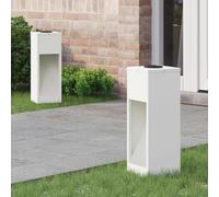 vidaXL Solar Led Pathway Light 2 pcs White Cold Rolled Steel