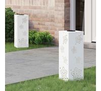 vidaXL Solar LED Pathway Light 2 pcs White Cold Rolled Steel