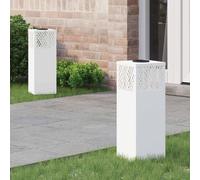 vidaXL Solar LED Pathway Light 2 pcs White Cold Rolled Steel