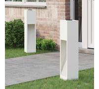 vidaXL Solar Led Pathway Light 2 pcs White Cold Rolled Steel