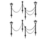 vidaXL Solar Lights 4 pcs with Chain Fence and Poles