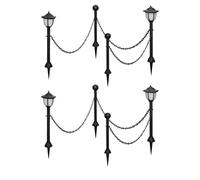vidaXL Solar Lights 4 pcs with Chain Fence and Poles UK