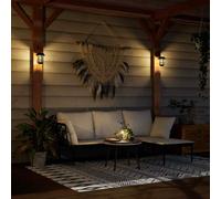 vidaXL Solar Outdoor Wall Lanterns 2 pcs White UK