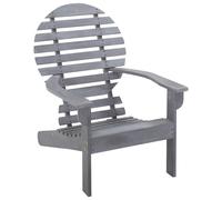 vidaXL Solid Acacia Wood Adirondack Chair Grey Outdoor Patio Armchair Seat