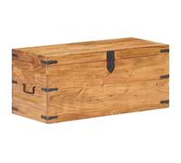 vidaXL Solid Acacia Wood Chest/Storage Box/Hall Bench| Beautiful Wooden Grain Patterns | Secure Storage Unit with Front Latch | Farmhouse/Retro Design