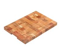 vidaXL Solid Acacia Wood Chopping Board - Durable Cutting Board with Unique Wood Grains, Finger Groove for Handling, Size 50x34x3.8 cm