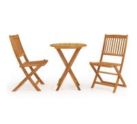 vidaXL Solid Acacia Wood Folding Garden Dining Set 3 Piece Furniture Outdoor
