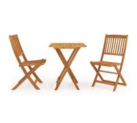 vidaXL Solid Acacia Wood Folding Garden Dining Set 3 Piece Furniture Patio