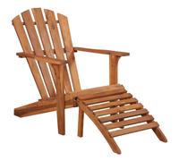 vidaXL Garden Adirondack Chair with Footrest Solid Acacia Wood, Brown