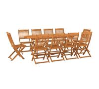 vidaXL Solid Acacia Wood Garden Dining Set 11 Piece Outdoor Table and Chair