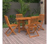 vidaXL Solid Acacia Wood Garden Dining Set 5 Piece Outdoor Table and Chair