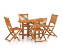 vidaXL Solid Acacia Wood Garden Dining Set 5 Piece Outdoor Table and Chair