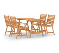 vidaXL Solid Acacia Wood Garden Dining Set 5 Piece Wooden Outdoor Furniture