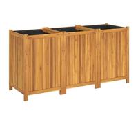 vidaXL Garden Planter with Liner 150x50x75 cm Solid Wood Acacia