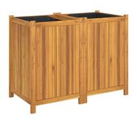 (100 x 50 x 75 cm) vidaXL Garden Planter with Liner Outdoor Flower Pot Box Solid Wood Acacia