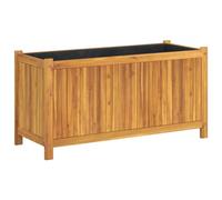 Garden Planter Solid Acacia Wood Natural 99.5x38x50 cm With Liner Patio Durable