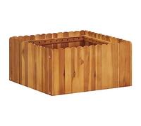 vidaXL Solid Acacia Wood Garden Raised Bed Square Featuring Slatted Design Lawn Backyard Outdoor Flower Display Box Herb Pot Container