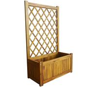 vidaXL Solid Acacia Wood Garden Raised Bed with Trellis Flower Raised Bed Pot