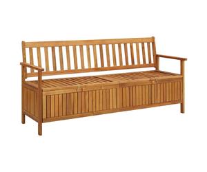 vidaXL Solid Acacia Wood Garden Storage Bench 170 cm Outdoor Patio Seating