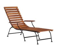 vidaXL Solid Acacia Wood Outdoor Deck Chair Garden Sun Lounger with Footrest
