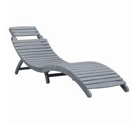 vidaXL Solid Acacia Wood Sun Lounger Foldable Sun Bed Outdoor Sauna Deck Chair D