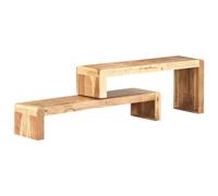 vidaXL Solid Acacia Wood TV Cabinet 2 Piece Wooden Lowboard Stereo Cabinet