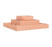 vidaXL Solid Douglas Wood Planter - 3-Tier Outdoor Flower Box, Brown Wooden Plant Container for Garden, 80 x 80 x 27 cm