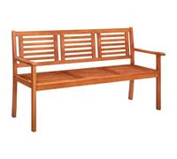 Garden Bench Brown 150cm Solid Eucalyptus Wood 3-Seater with Backrest Oil-Finish