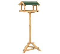 vidaXL Solid Fir Wood Bird Feeder with Stand Traditional Outdoor Garden Wooden S