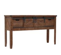 vidaXL Solid Fir Wood Console Table 131x35.5x75cm Brown Hallway Display Stand vi