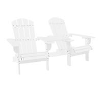vidaXL Solid Fir Wood Garden Adirondack Chair White Outdoor Chair Armchair